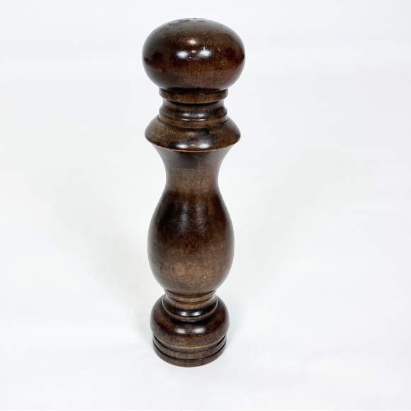 Vintage Wooden Pepper Mill & Salt Shaker Large Solid Wood 9” MCM - Picture 8 of 10